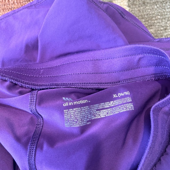 All in Motion Purple Athletic Shorts Built in Bike Shorts Kids Girls Size XL - Picture 4 of 4
